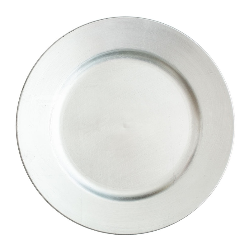 Richland Plain Charger Plate 13" Silver Set Of 48