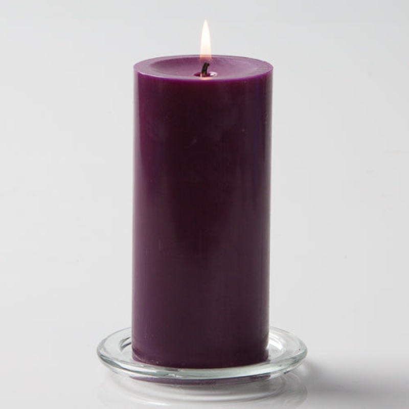 Richland Pillar Candles 3"X6" Purple Set Of 12
