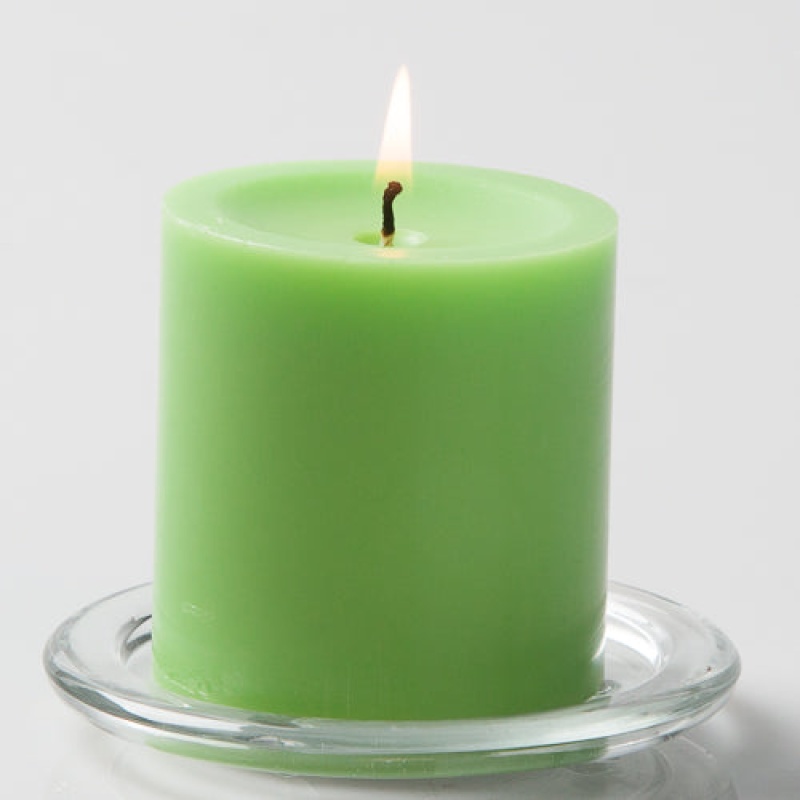 Richland 3"x3" Green Pillar Candles, Set of 12