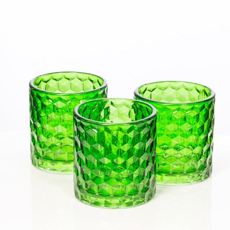 Richland Green Chunky Honeycomb Glass Votive & Tealight Holder Set Of 12